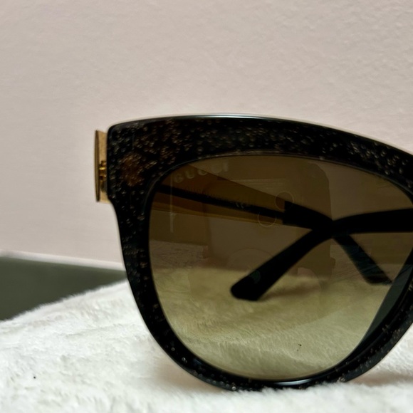 Gucci cat eye, black and glitter sunglasses; GG #3739/N/S VJZHA main image 11